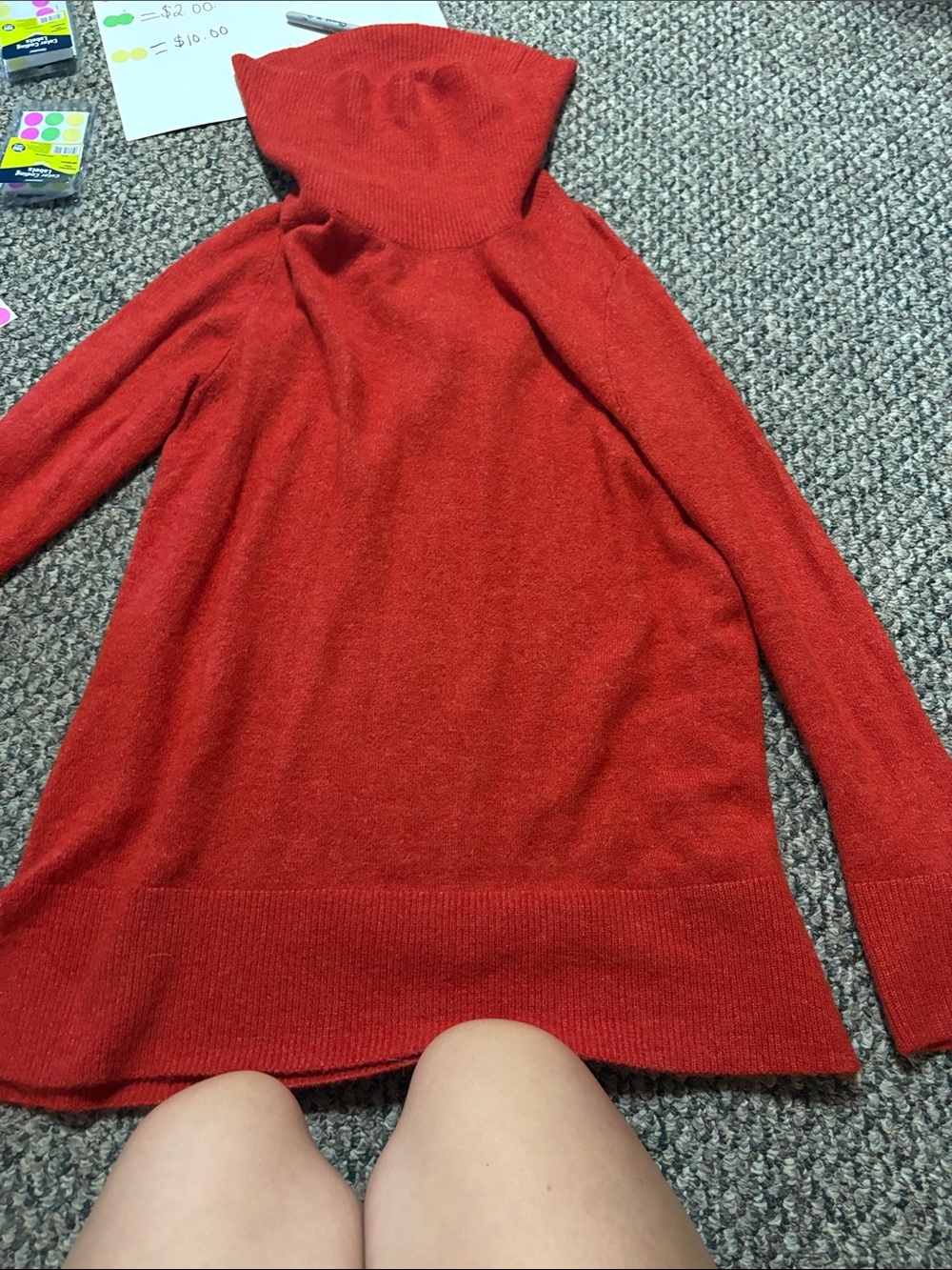 Red Turtleneck Women's Sweater - Classic Cozy Knit